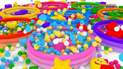 Learn Shapes for Children Baby Toddlers Kindergarten Kids 3D Colors Ball Pit Show HeroFUN TV