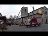 Muccia - Terremoto. Messa in sicurezza campanile chiesa di San Biagio (25.11.16)
