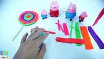 PLAY DOH Lollipop Clay Toys! - MAKE Cake Playdoh Rainbow for peppa pig - LQT Kids Toys