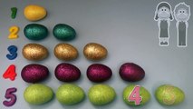 Learn Colours and Counting with Glitter Surprise Eggs! Opening Eggs Filled with Toys for Kids!