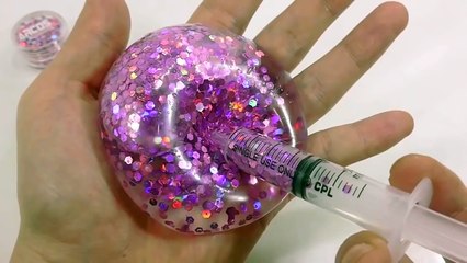 Learn Colors Slime Play Doh DIY Color Glue Slime Nail Pearls Water Balloon Poop