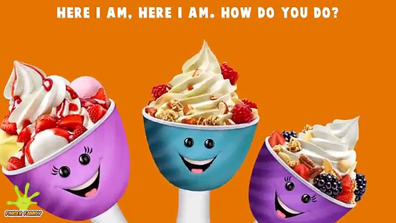 The Finger Family Frozen Yogurt Family Nursery Rhyme | Yogurt Finger Family Songs