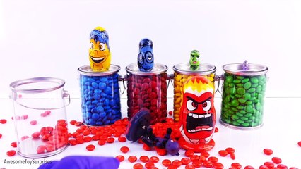 Inside Out Learn Colors with M&Ms Candy Inside Out Nesting Matryoshka Dolls Stacking Cups Toys