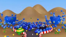 Learn Colors With Monster Trucks For Children Kids Surprise Eggs 3D Toys Color Balls DuckDuckKidsTV