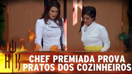 Chef premiada prova pratos dos cozinheiros