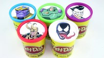 Learn Colors with Marvel and Justice League Superhero Villains PlayDoh Surprise Cups - Mystery Toys