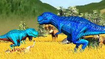 Dinosaurs Vs Gorilla Fight | Colors Animals Lion, Elephant Finger Family Rhymes 3D Animation