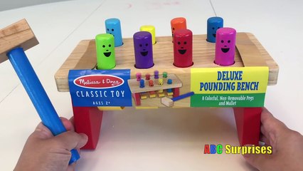 Best Kid Learning Video Learn Colors with Pounding Peg Toys Colorful Bench Blocks for Children-btOBhTQYSLU