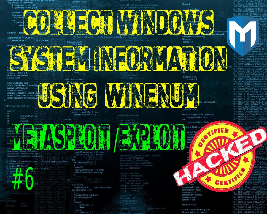Metasploit/Exploit 6# How to get Windows system info using Winenum in Metasploit