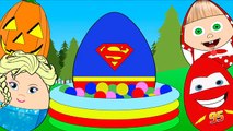 Kids Surprise Eggs 2016 Best Ball Pit Pool Elsa Superman Masha Lightning Mcqueen Toys Kids Video