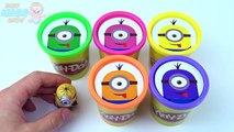 Minions Collection Toy Play Doh Cups Clay Surprise Toys Learn Colours in English