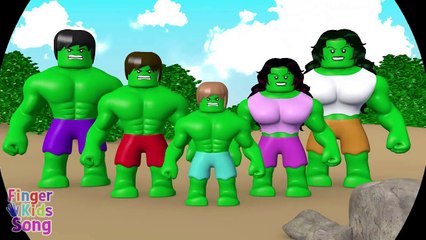 3D HULK Finger Family Nursery Rhyme | Parody Finger Kids Song