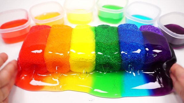 How To Make Colours Foam Clay Slime DIY Rainbow Colors Jelly Monster Creative for Kids