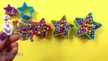 Learn Sizes Smarties Candy Stars with Disney Frozen Hello Kitty Angry Birds Surprise Toys