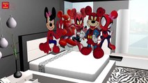 5 Little SPIDER-MAN MICKEY MOUSE Jumping On The Bed & MORE | Nursery Rhymes In 3D Animation