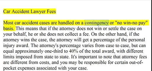 Car Accident Lawyer Fees