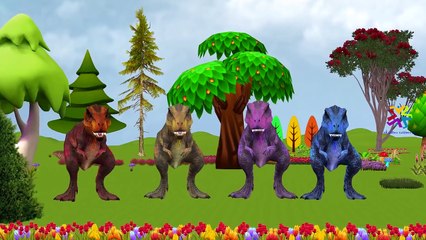 T-Rex Finger Family | If You Are Happy And You Know It | Dinosaur Hot Cross Buns Nursery Rhymes