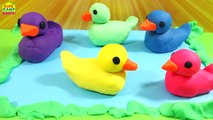 Play Doh Ducks Surprise Eggs Nursery Rhymes | Five Little Ducks Surprise Toys Playdough