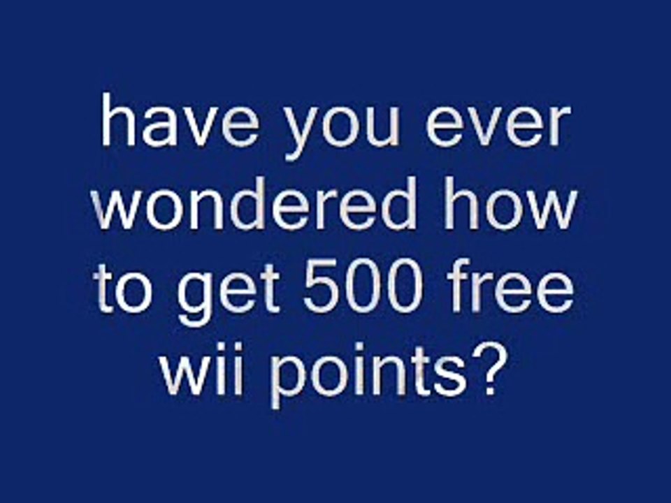 Win 500 Free Wii Points