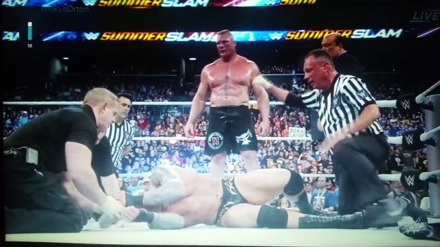 Randy Orton vs Brock Lesnar Summerslam 2016 match ending bloodbath