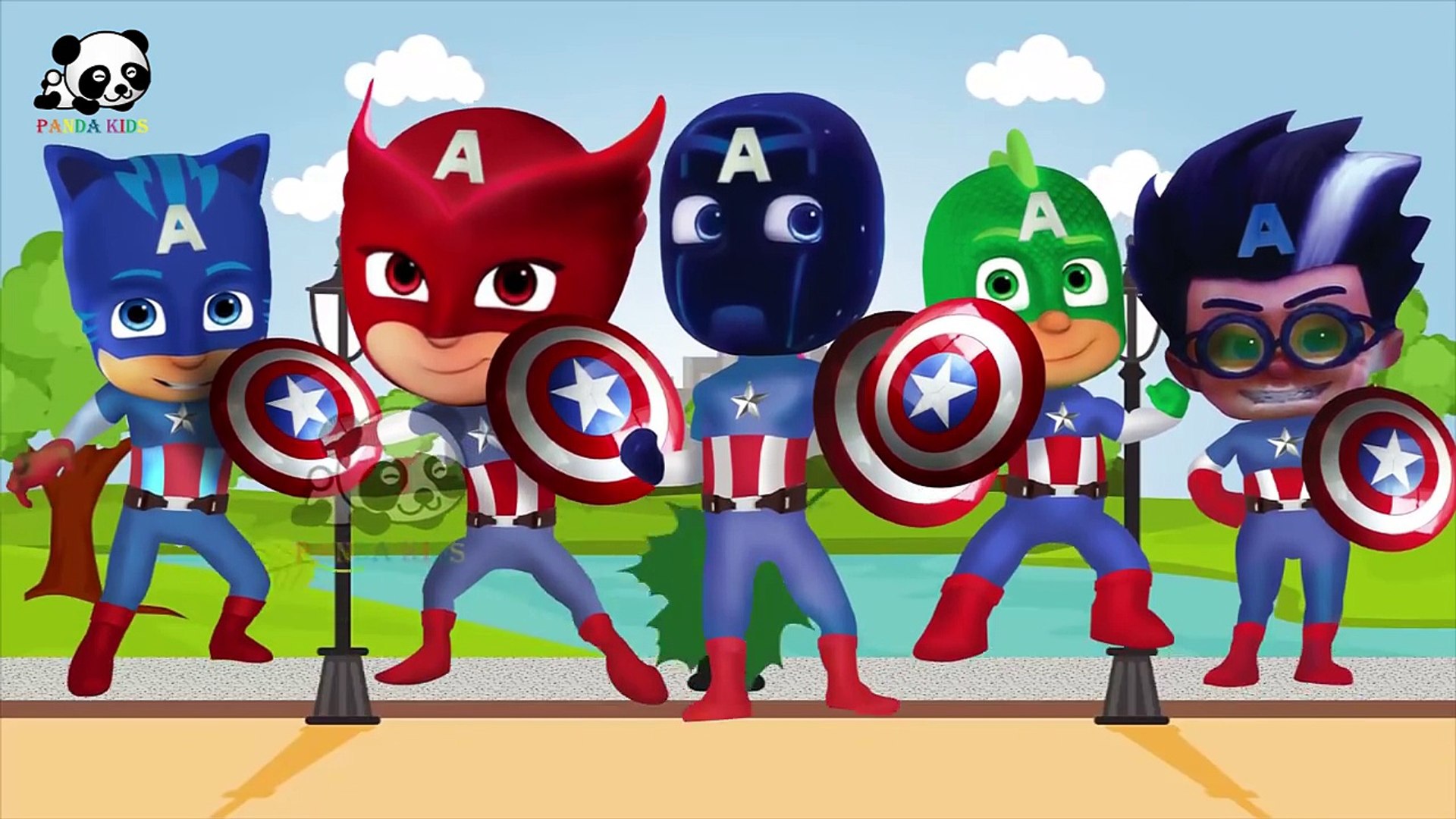 ⁣#PJ Masks #America Captain #Finger Family Songs #Nursery Rhymes Lyric & More Panda Kids
