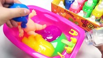 Numbers Counting Baby Doll Colors Slime Bath Time Learn Colors Clay Slime Surprise Toys