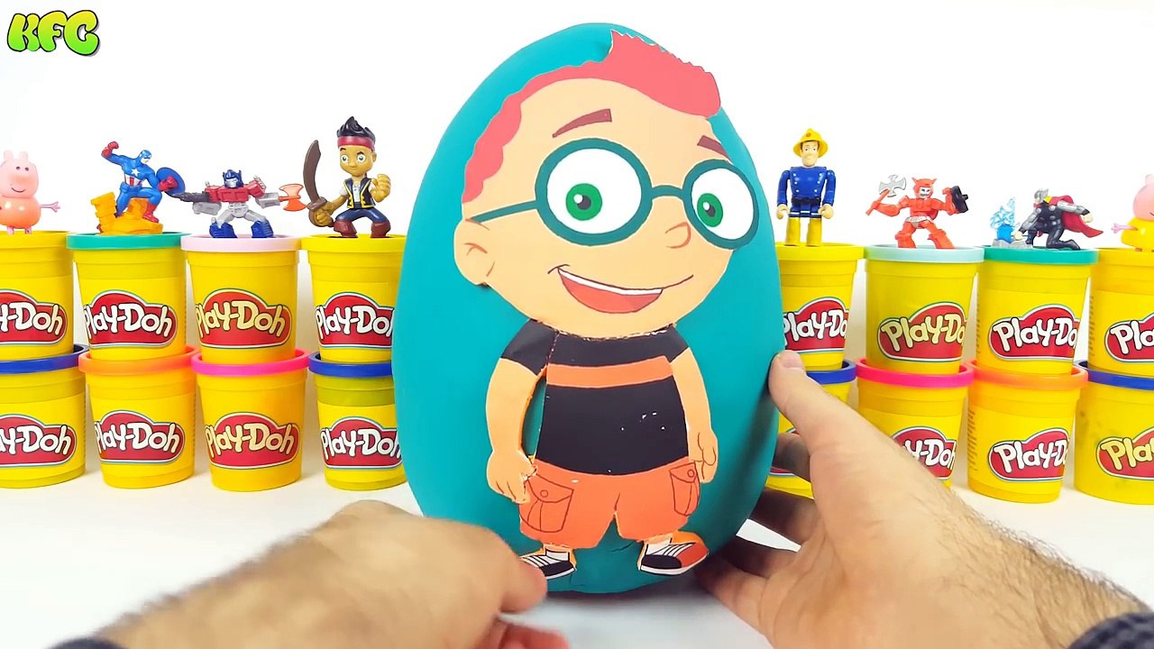 Little Einsteins Play Doh Giant Surprise Egg | Disney Cars MLP Smurfs Thomas Ninja Turtles
