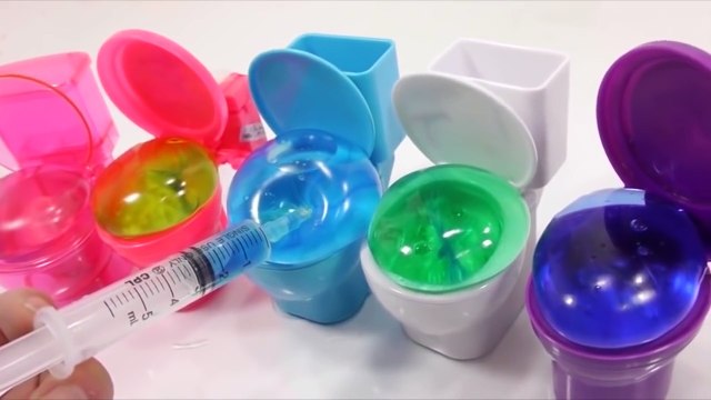 Toy Surprise Eggs Slime Syringe Toilet Chocolate Poop Slime Syringe Water Balloons Learn Colors