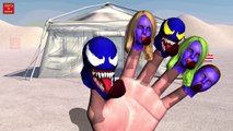 SKELETON VS VENOM SUPERHERO BATTLE Finger Family | 1 HOUR | Nursery Rhymes In 3D Animation