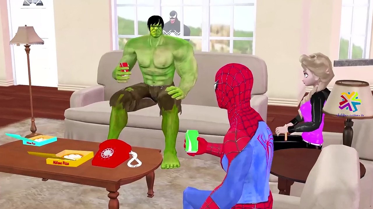 Spiderman Frozen Elsa Hulk Funny Eating Contest | Venom Pizza Funny Kidnap Prank | SuperHero Vs Hulk