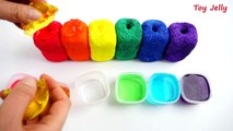 DIY How To Make Color Clay Slime Toy Learn Colors with Rainbow Foam Clay