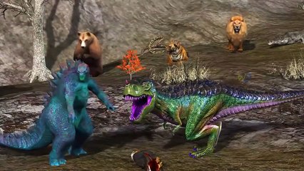 Download Video: Colors Dinosaurs Gorilla Elephant Tiger Children Colors Lion King Dinosaurs Action Fight Movies