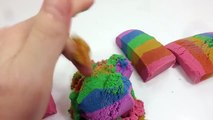 Learn Colors Kinetic Sand Cake Slime Toilet Poop Real Syringe Play DIY