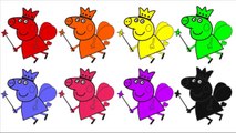 Learn Colors with Peppa Pig Princess Coloring Pages - Peppa Pig Costume Painting