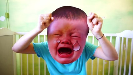 Crying Baby Finger Family Song With Real Baby! Learn Colors Balloon Nursery Rhymes with Funny Hands