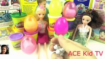 BARBIE DOLL SURPRISE EGGS !!! Disney frozen Princess Anna Elsa Peppa Pig Unboxing | ACE KID TV