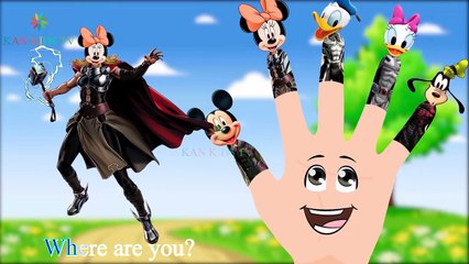 Mickey Mouse Thor Avengers Finger Family Songs | Nursery Rhymes Lyric & More | Kan Kids TV