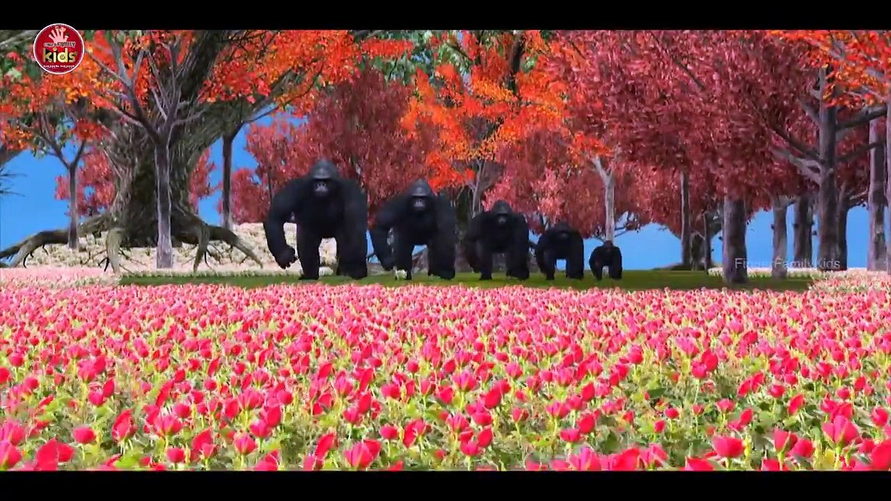 Crazy Gorilla Finger Family Nursery Rhymes For Children In 3D || Nursery Rhymes