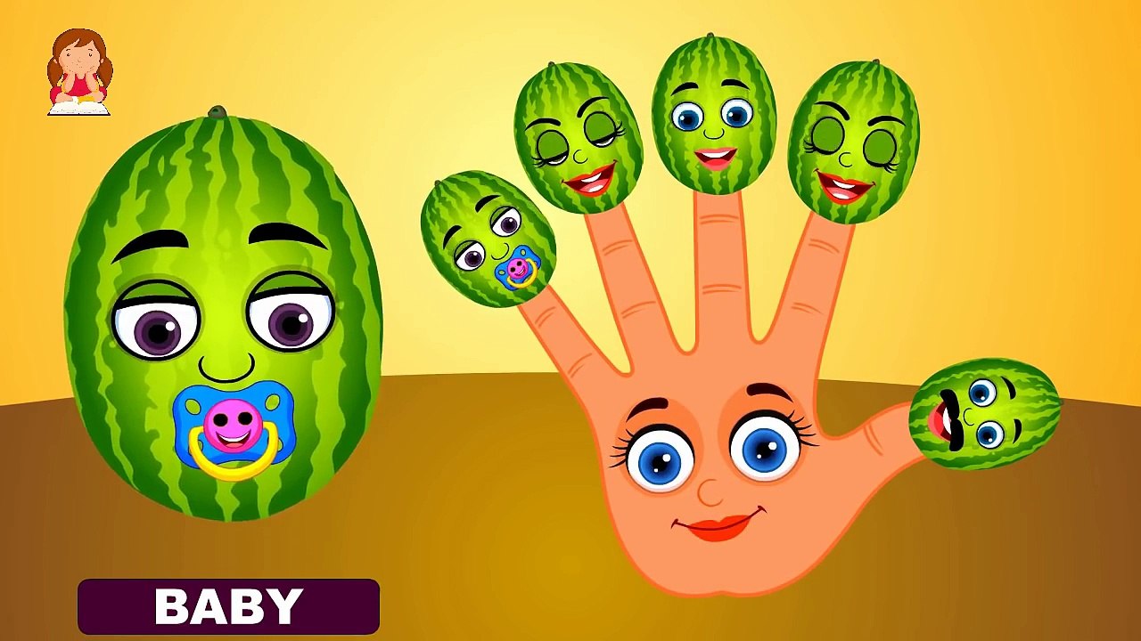Watermelon Cartoons Singing Finger Family Children Nursery Rhymes for