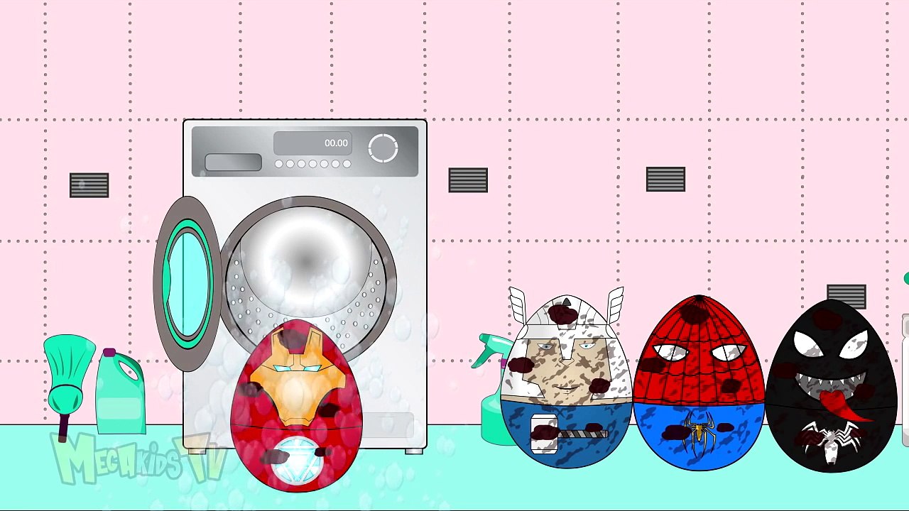 Spiderman Surprise Egg Get Clean In Car Wash - Video Surprise Eggs For Kids