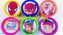 Learn Colors! PJ Masks Spiderman Sheriff Callie Play-Doh Dippin Dots Surprise Tubs