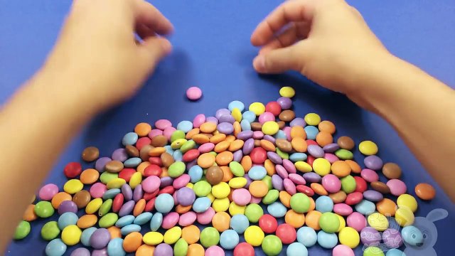 Learn Colors with Candy Rainbow! Opening Surprise Eggs with Smarties!