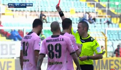 Red Card Geancarlo Gonzalez  - Palermo 0 - 1 Lazio Serie A 27.11.2016