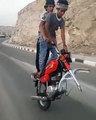 Dangreous :Bike stunt wheeling in pakistan