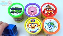 Сups Stacking Toys Play Doh Clay Pororo Robocar Poli The Little Bus Tayo Learn Colors for Kids