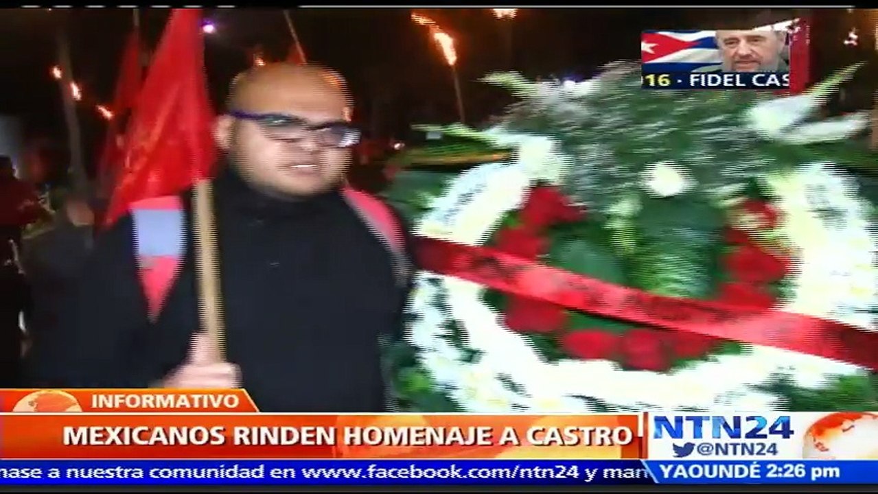 Activistas del Partido Comunista marcharon en México para expresar apoyo al pueblo cubano tras la muerte de Fidel Castro