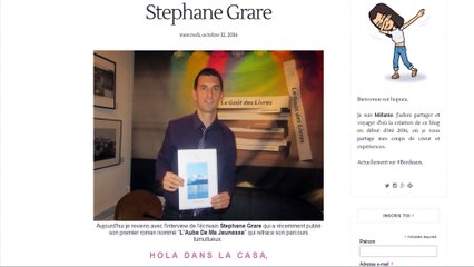 L'Aube De Ma Jeunesse De Stéphane Grare, Interview Sur Le Blog Hopura