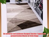 Moderner Wohnzimmer Teppich Geometrisches Muster Meliert in Braun Beige - Ã–KO TEX Zertifiziert