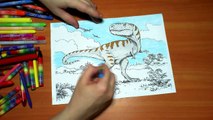 Dinosaurs New Coloring Pages for Kids Colors Coloring colored markers felt pens pencils