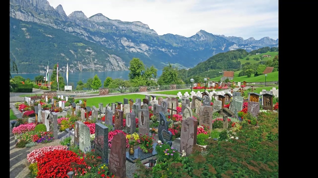3D Modell Friedhof Quarten - Drohnenvermessung Kreis AG Sargans